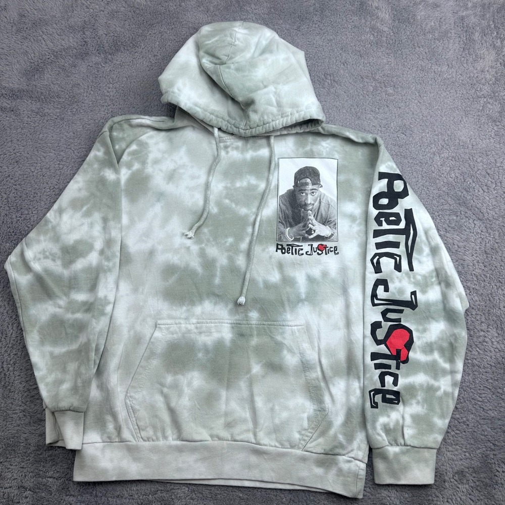 Chemistry Poetic Justice Hoodie Mens Large Green Tie Dye TupacGraphic Sweatshirt